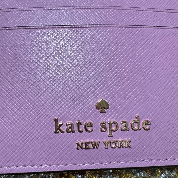 Kate Spade Madison Card Holder Saffiano Leather Berry Crea - Picture 4 of 4